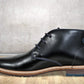 Black Leather Men Mid Top Boots