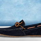 Navy Suede Lightweight Driving Shoes With Bows