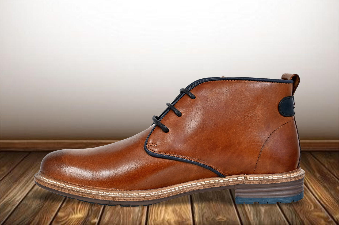 Tan Leather Men Mid Top Boots