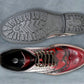 Burgundy Genuine Leather Men's brogue lace-up boots for Casual Wear