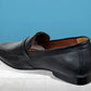 Black Genuine Leather Textured formal Loafers