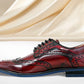 Cherry Brush-Off Leather Brogues Formal Derby Shoes