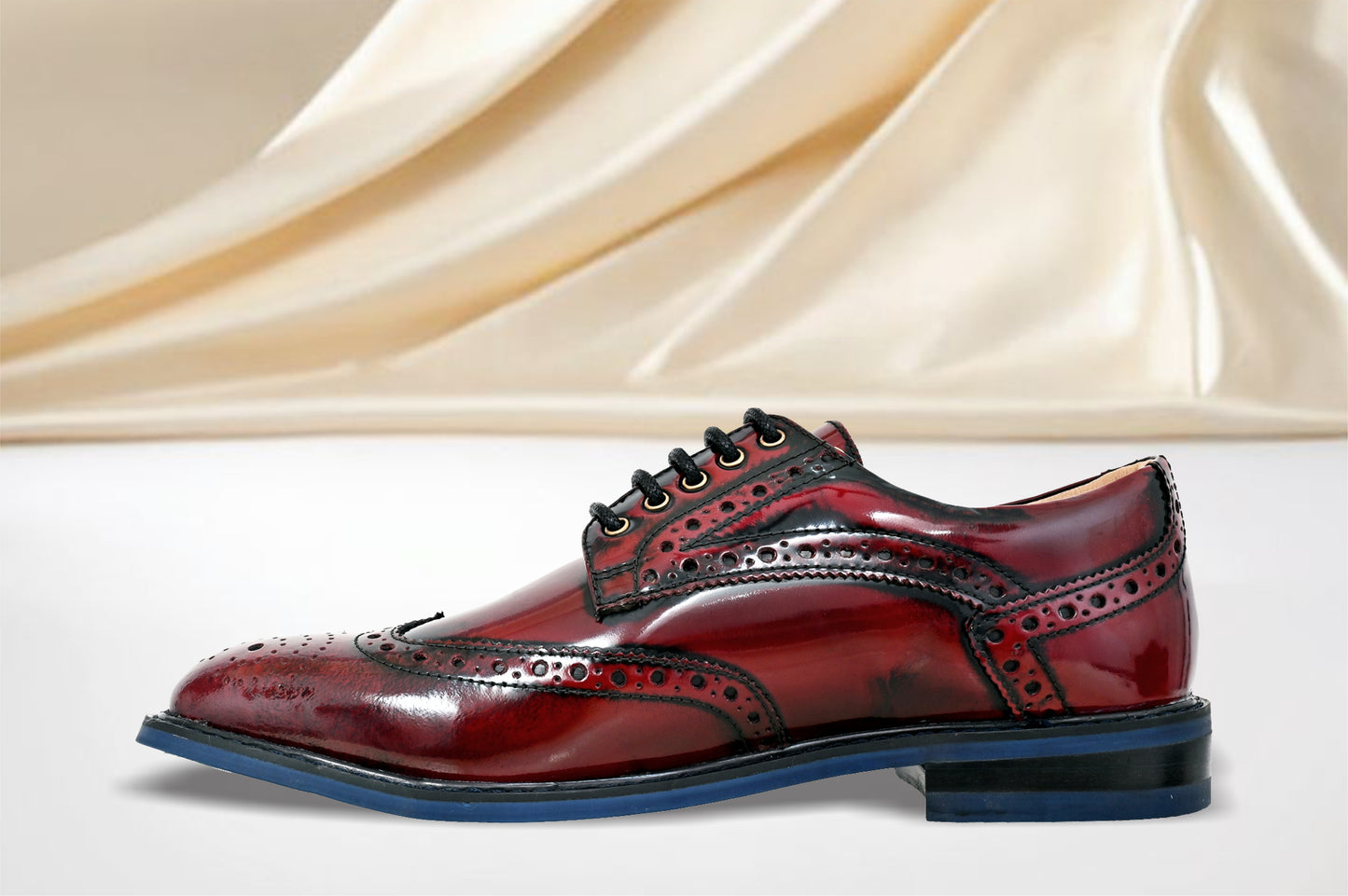 Cherry Brush-Off Leather Brogues Formal Derby Shoes