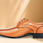 Tan Leather Formal Lace-UP Shoes For Men