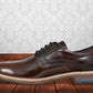 Brown Leather Men Textured Formal Derby Shoes