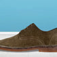 Olive Suede Men's Formal Lace-Up Shoes with Memory Foam Comfort