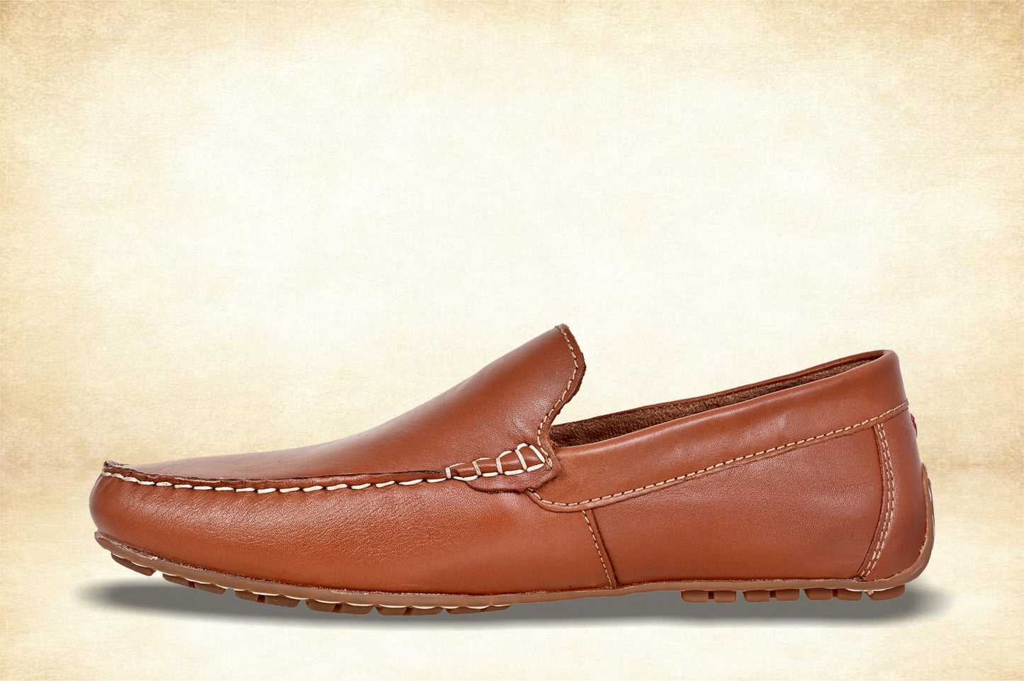 Tan Leather Men Lightweight Penny Driving Shoes