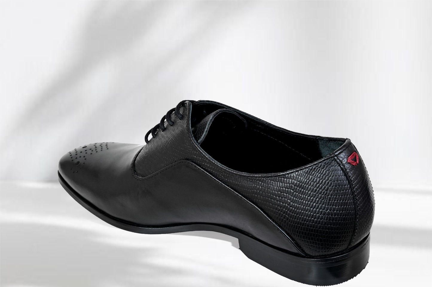 Black Genuine Leather Oxford Classic Formal Lace-Up Shoes For Men