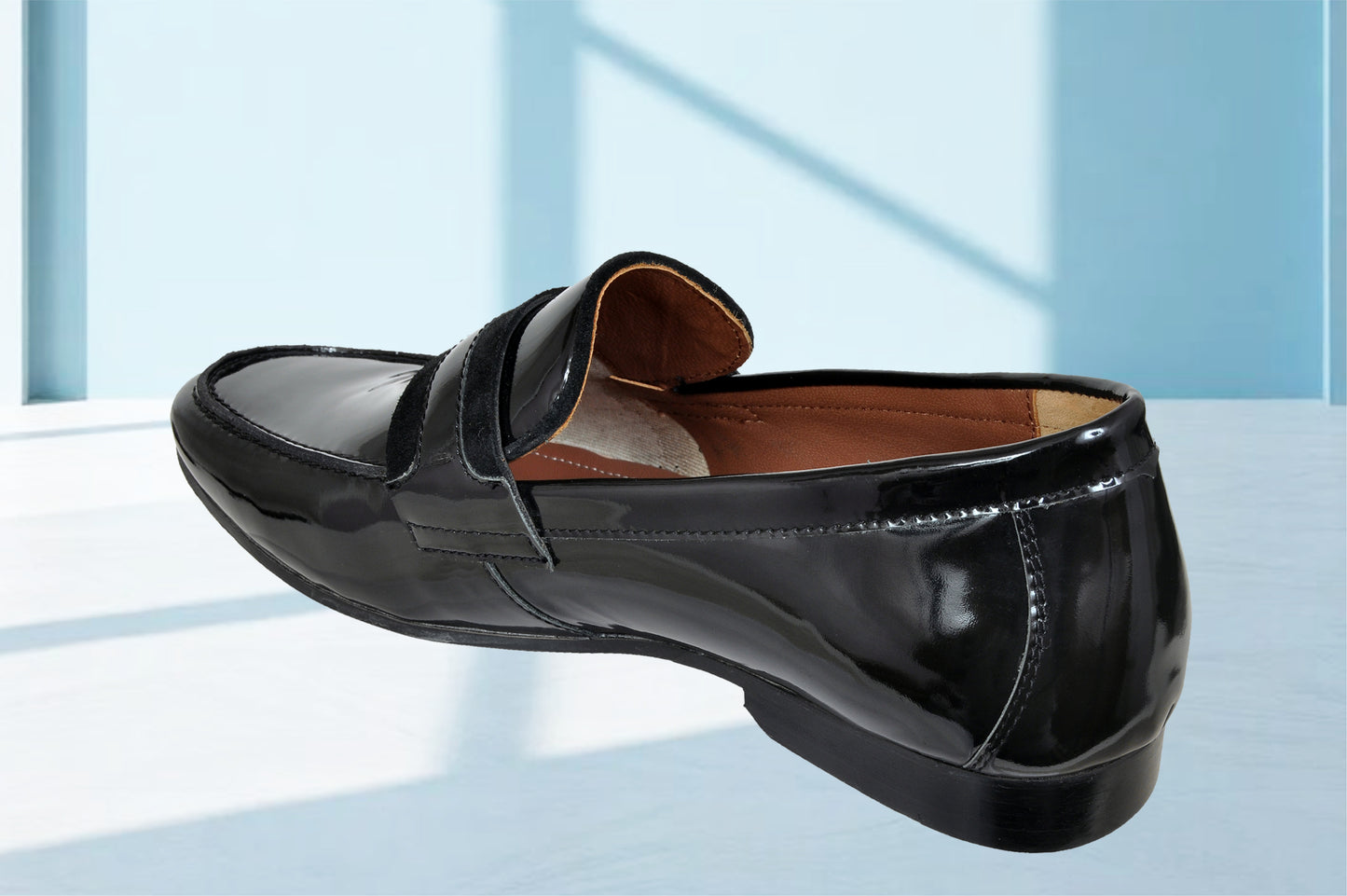 Black Patent Leather Formal Penny Loafers
