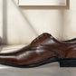 Brown Leather Formal Lace-Up Shoes For Men