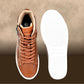 Tan Genuine Leather Ankle Sneakers for Men