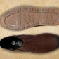 Brown Leather Round Toe Mid Top Chelsea Boots