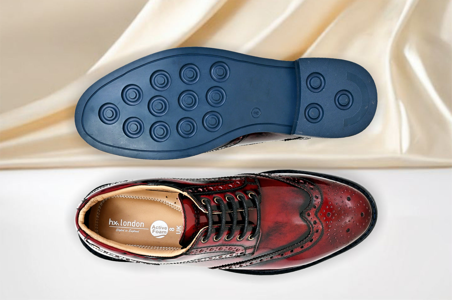 Cherry Brush-Off Leather Brogues Formal Derby Shoes