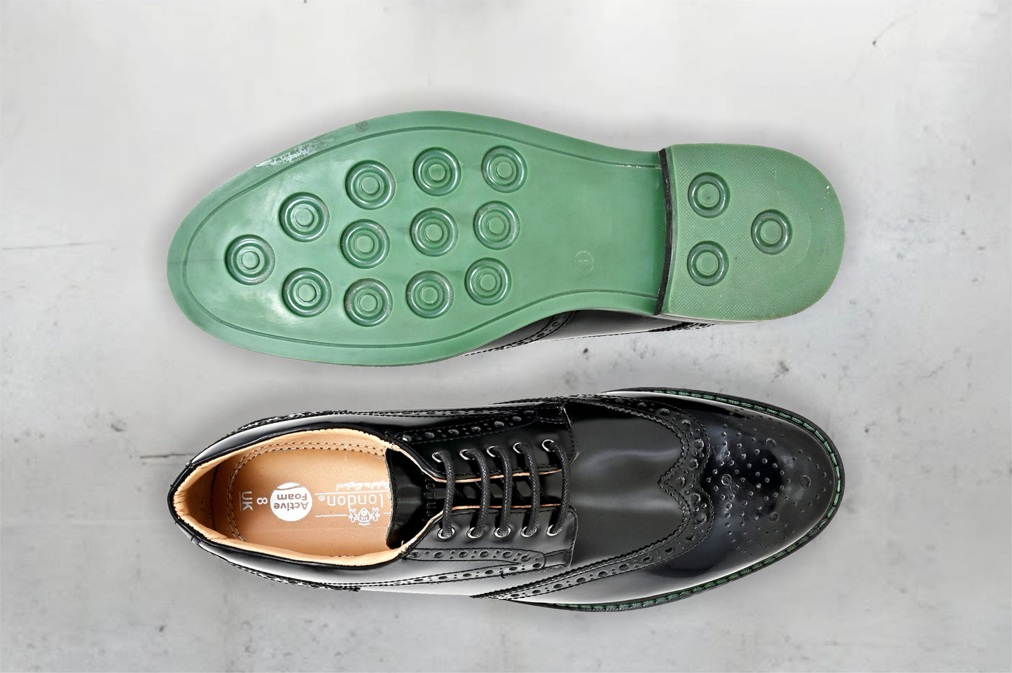 Black Brush-Off Leather Brogues Formal Derby Shoes