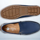 Light Blue Leather Men Lightweight Penny Driving Shoes