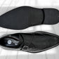 Black Leather Brogues Single Strap Formal Monk Shoes
