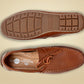 Tan Leather Lightweight Driving Shoes With Bows