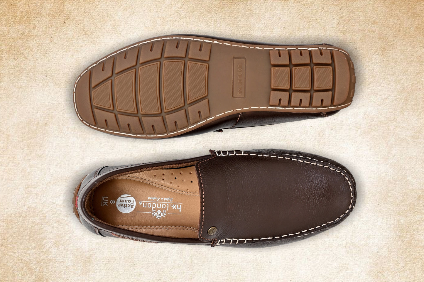 Brown Leather Lightweight Penny Driving Shoes