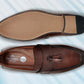 Brown Leather Formal Tassel Loafers