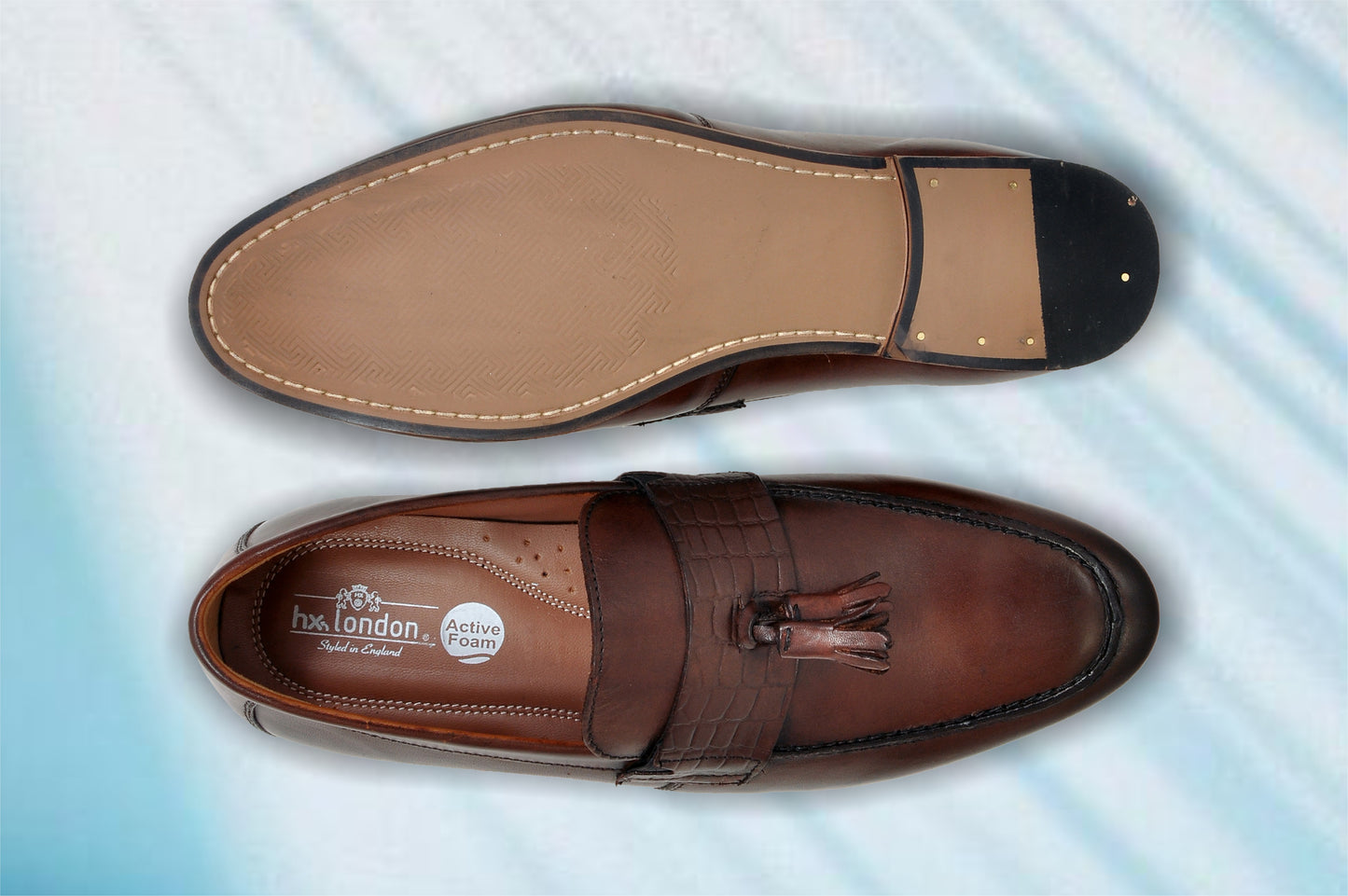 Brown Leather Formal Tassel Loafers