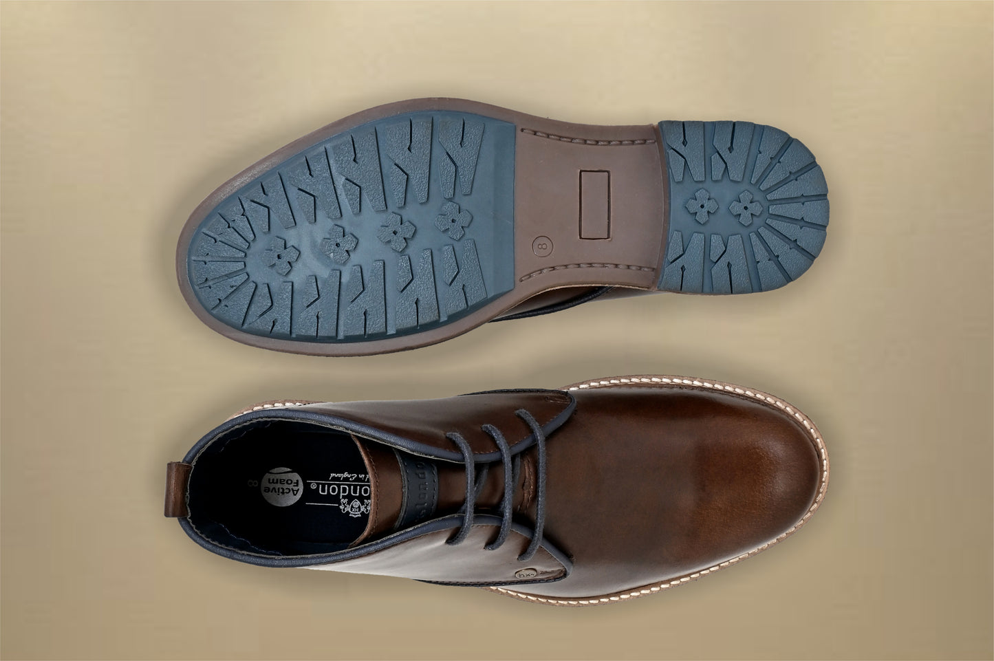 Brown Leather Men Mid Top Boots