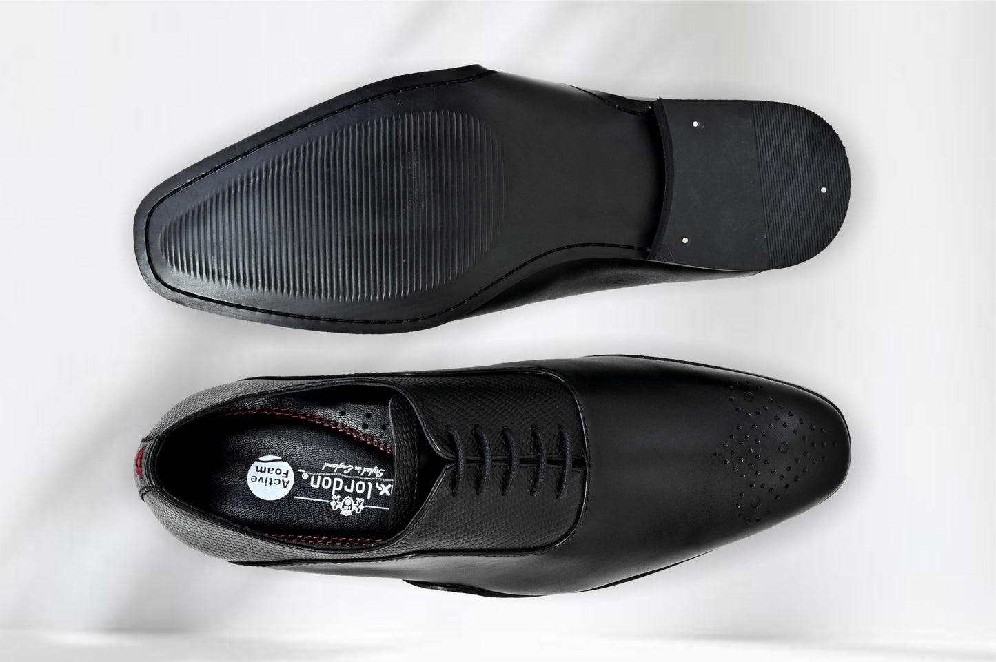 Black Genuine Leather Oxford Classic Formal Lace-Up Shoes For Men