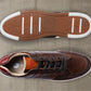 Brown & Red leather Lace-up Sneakers for Men