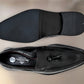 Black Leather Men Tassel Formal Loafers