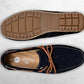 Navy Suede Lightweight Driving Shoes With Bows
