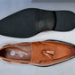 Tan Leather Men Tassel Formal Loafers