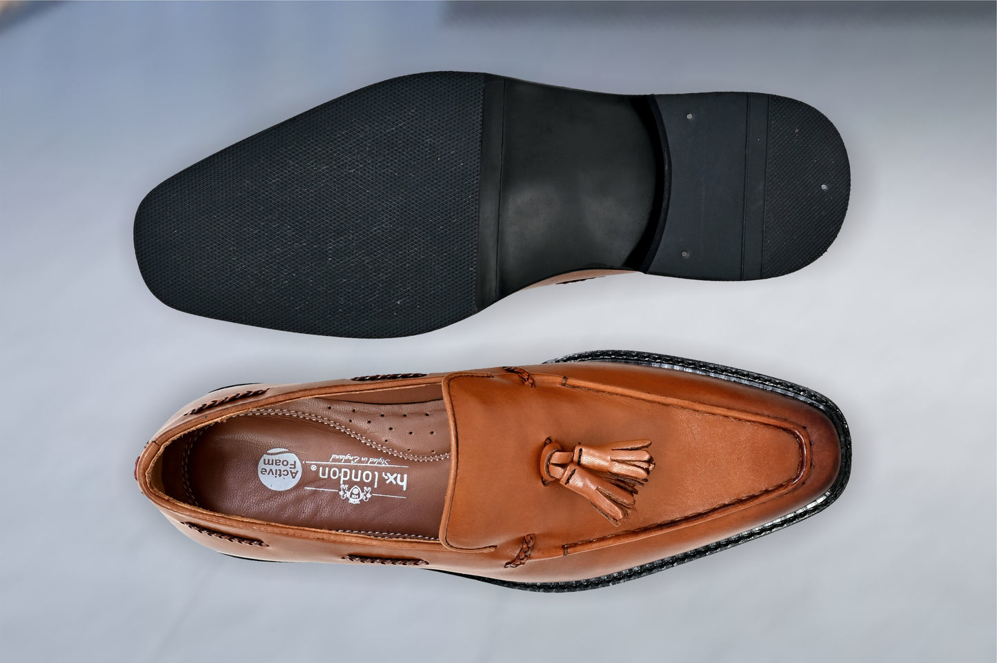 Tan Leather Men Tassel Formal Loafers