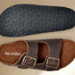 Brown Leather Sandal Slip-on Casual Leather Flats For Men