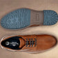 Tan Leather Men Textured Formal Derby Shoes