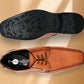Tan Leather Formal Lace-UP Shoes For Men