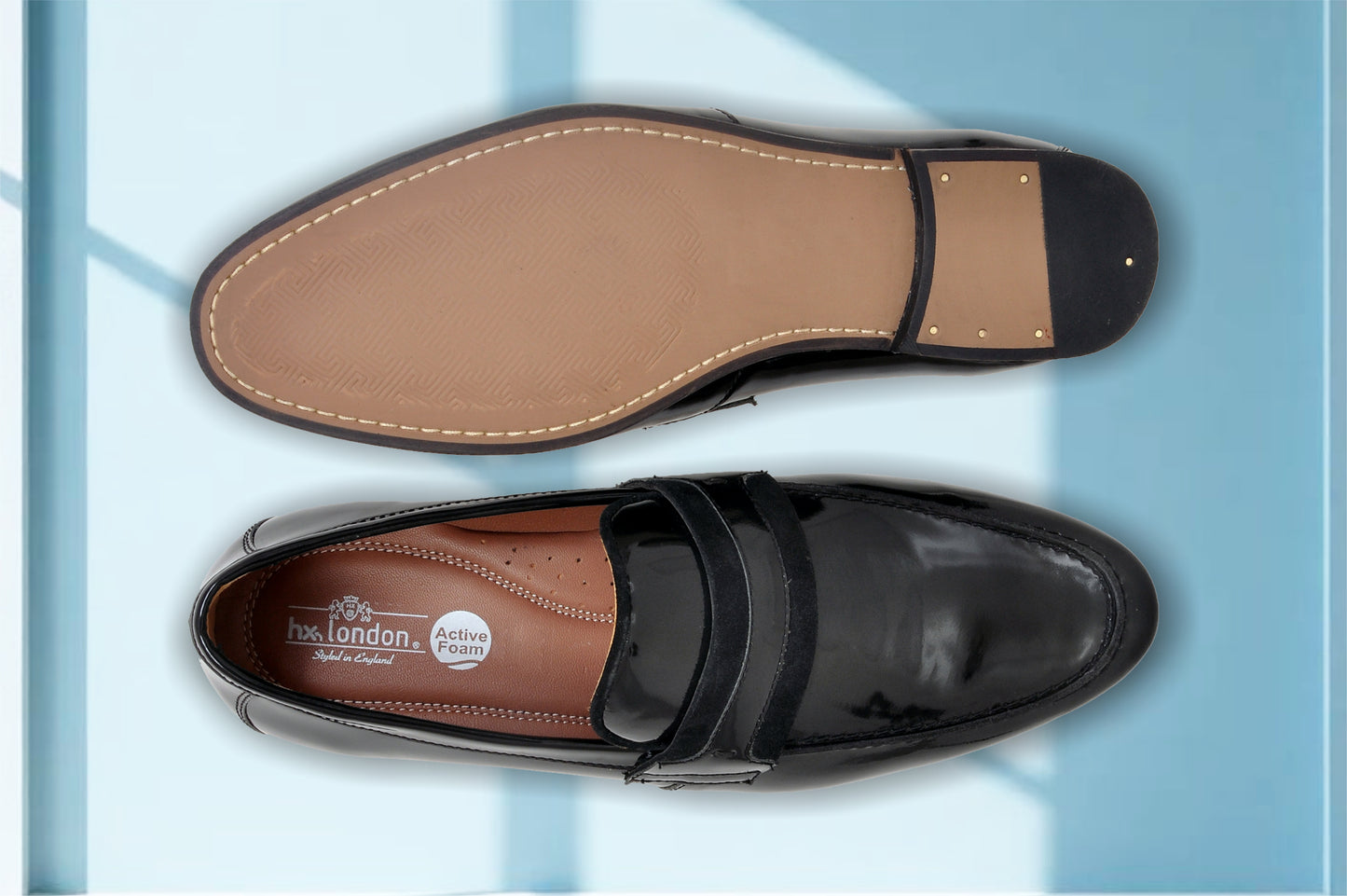 Black Patent Leather Formal Penny Loafers