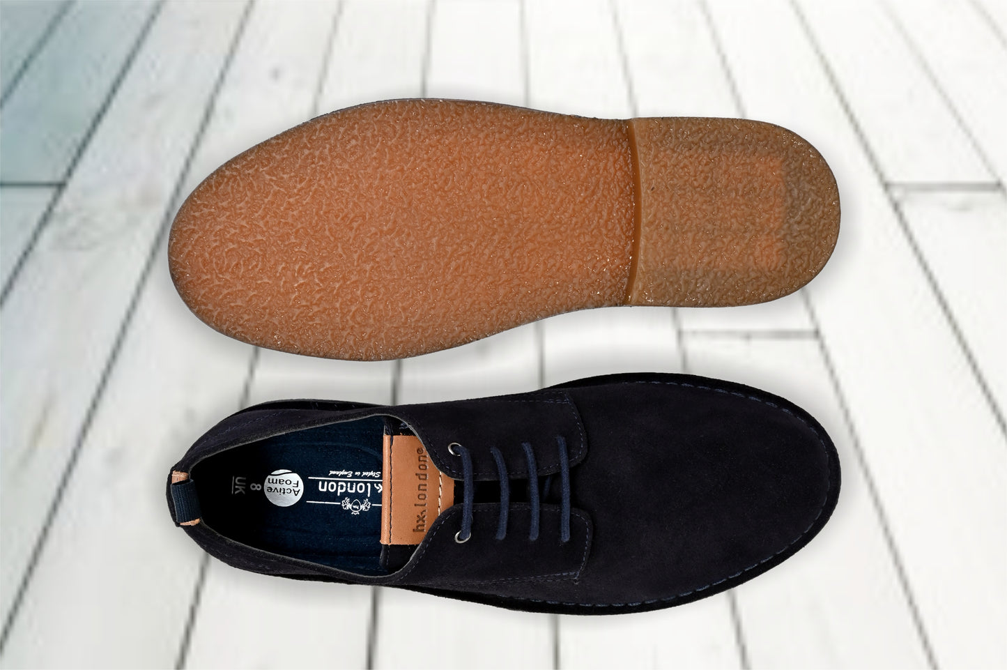 Navy Suede Men's Formal Lace-Up Shoes with Memory Foam Comfort