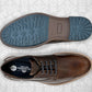 Brown Leather Men Textured Formal Derby Shoes