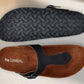 Black Leather Sandal Casual Leather Flats For Men