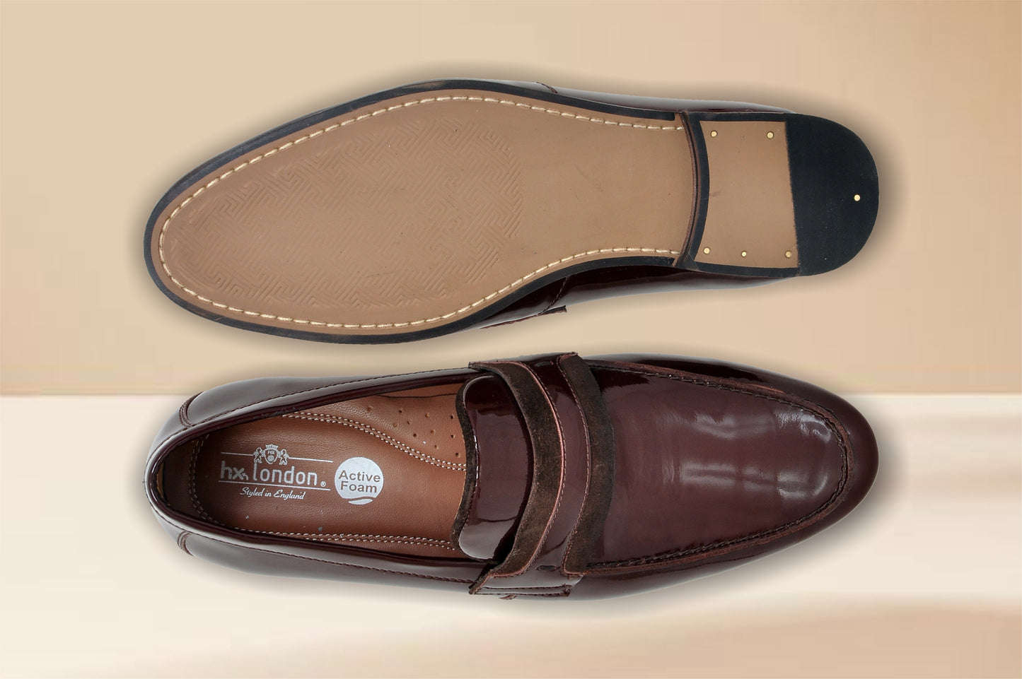 Burgandy Patent Leather Formal Penny Loafers