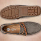 Khaki Suede Lightweight Driving Shoes With Bows