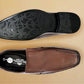 Brown Leather Slip-On Shoes For Men's Formal Pair