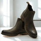 Brown Genuine Leather Men's brogue Chelsea Boots For Casual