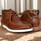 Tan Leather Formal Lace-Up Chuckka Boots For Men