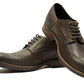Brown Genuine Leather Lace-Up Shoes For Men
