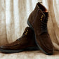 Brown Genuine Suede Leather Biker Boots For Men